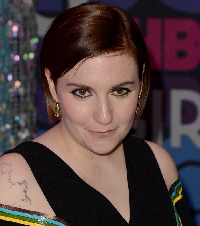 Lena Dunham at the fourth season premiere of Girls held at American Museum of Natural History in New York City on January 5, 2015