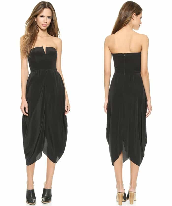 Myne Aria Strapless Dress in Black