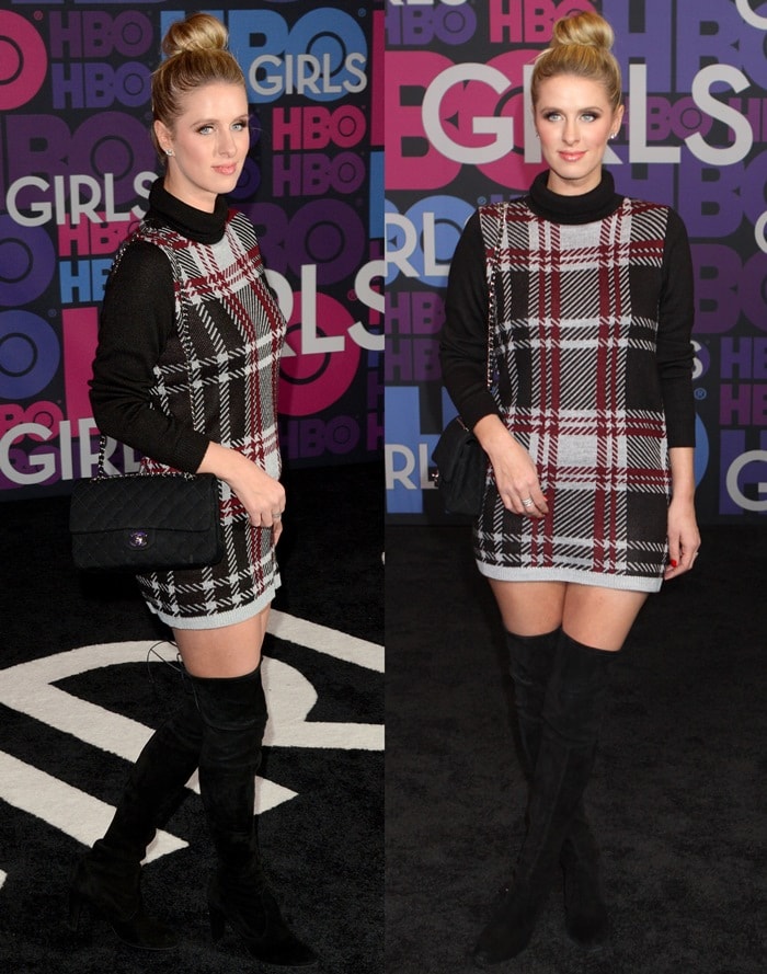 Nicky Hilton's over-the-knee Highland boots by Stuart Weitzman