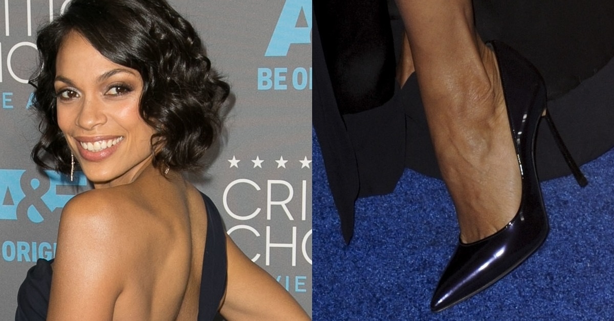 Rosario Dawson's Sexy Blue Silk Crepe One-Shoulder Dress - Rosario Dawson: Sexy Pics Of The Bold And Beautiful Icon