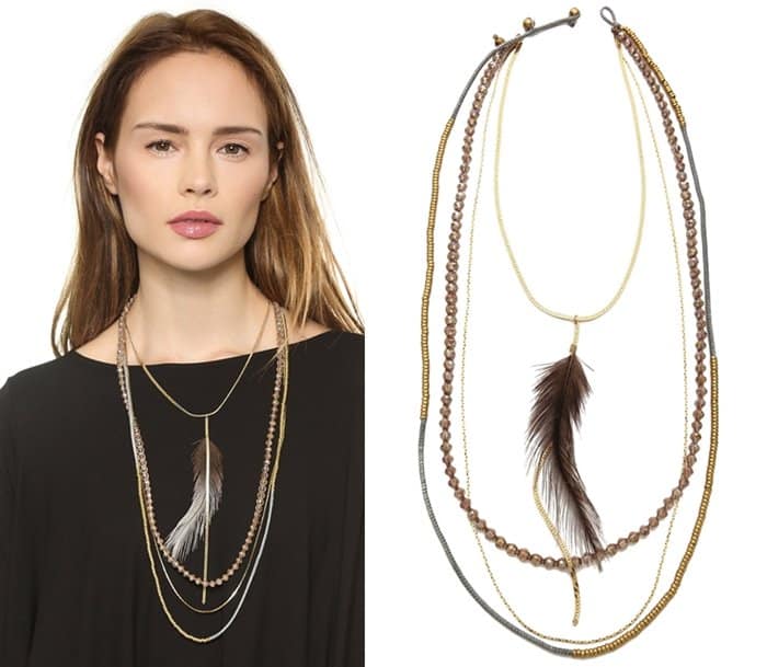 Serefina Feather Layered Necklace