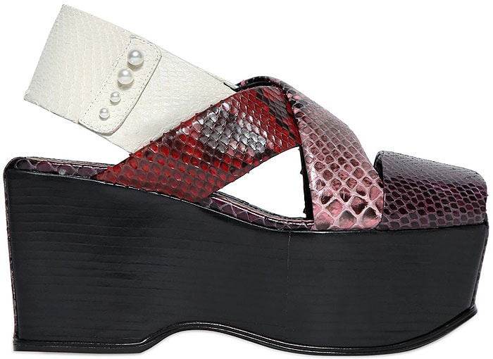 Sonia Rykiel python platform sandals