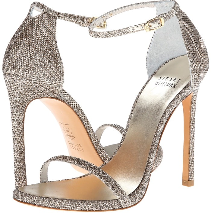 Stuart Weitzman Bridal & Evening Collection Nudist Platinum Single-Band Sandals