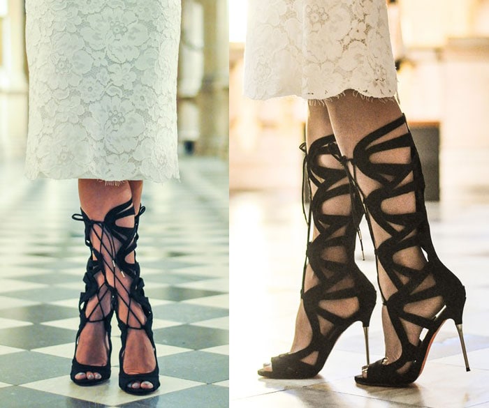 Wendy's hard-to-miss Kurt Geiger gladiator sandals