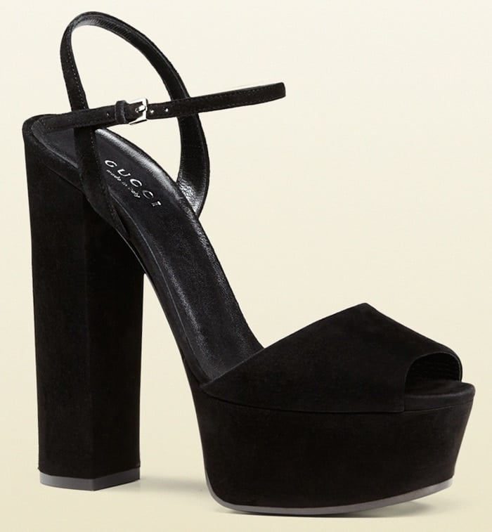 Gucci Platform Sandals in Black Suede