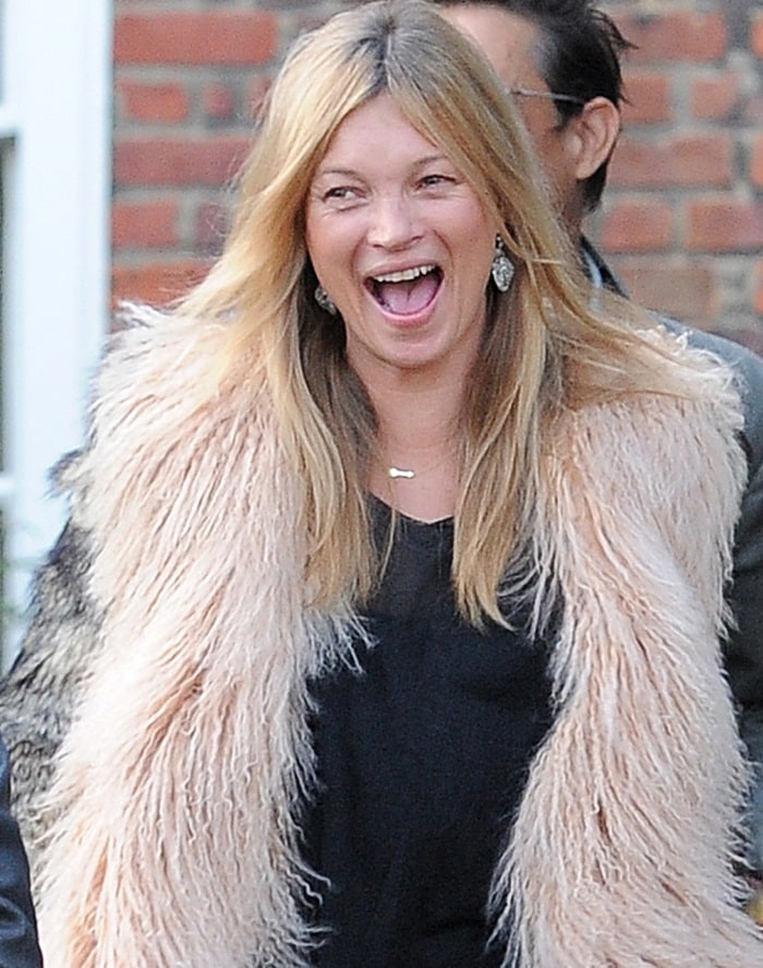 Kate Moss' multicolored fur coat