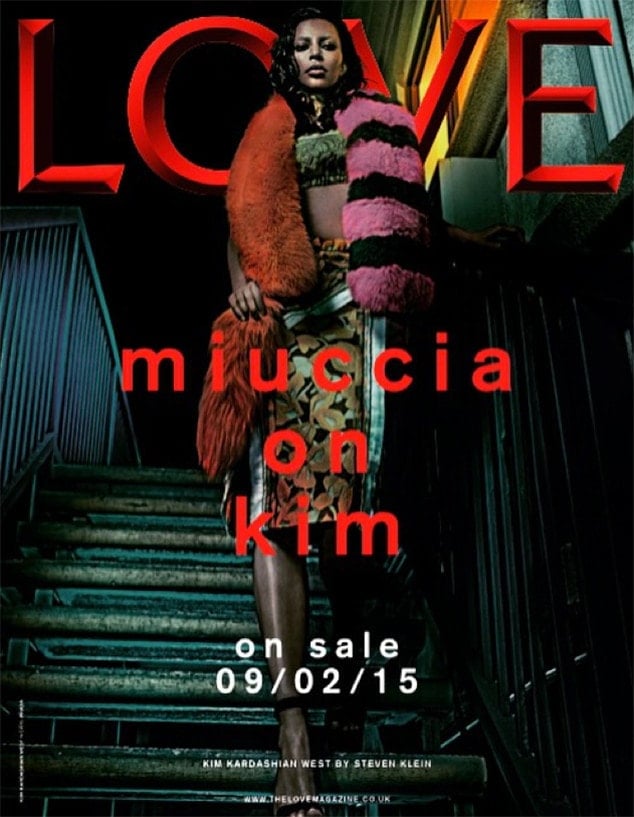 Kim Kardashian on the cover of Love Magazine
