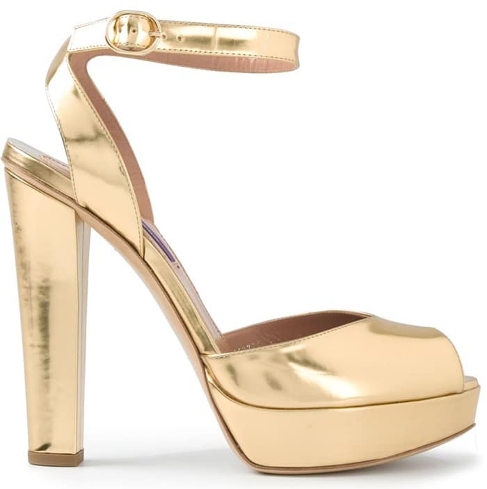 Ralph Lauren Platform Sandals in Metallic Gold