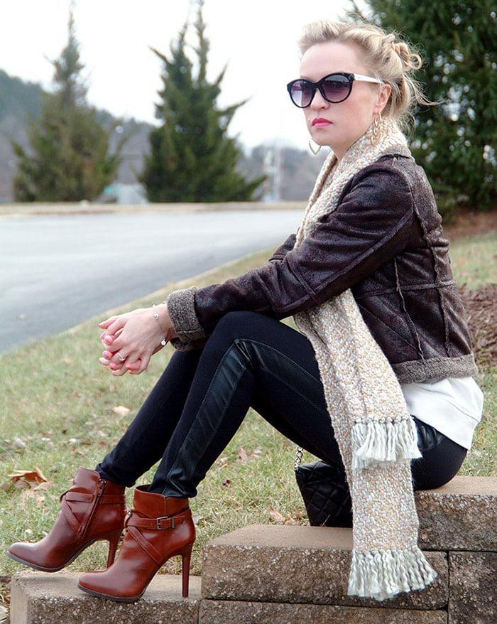 Anya rocking chic brown ankle boots