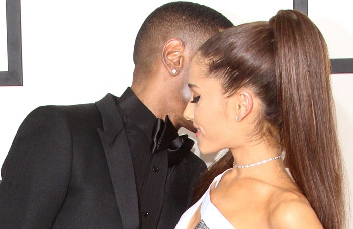 Ariana Grande and Big Sean on the red carpet at the 2015 Grammy Awards held at the Staples Center in Los Angeles on February 8, 2015