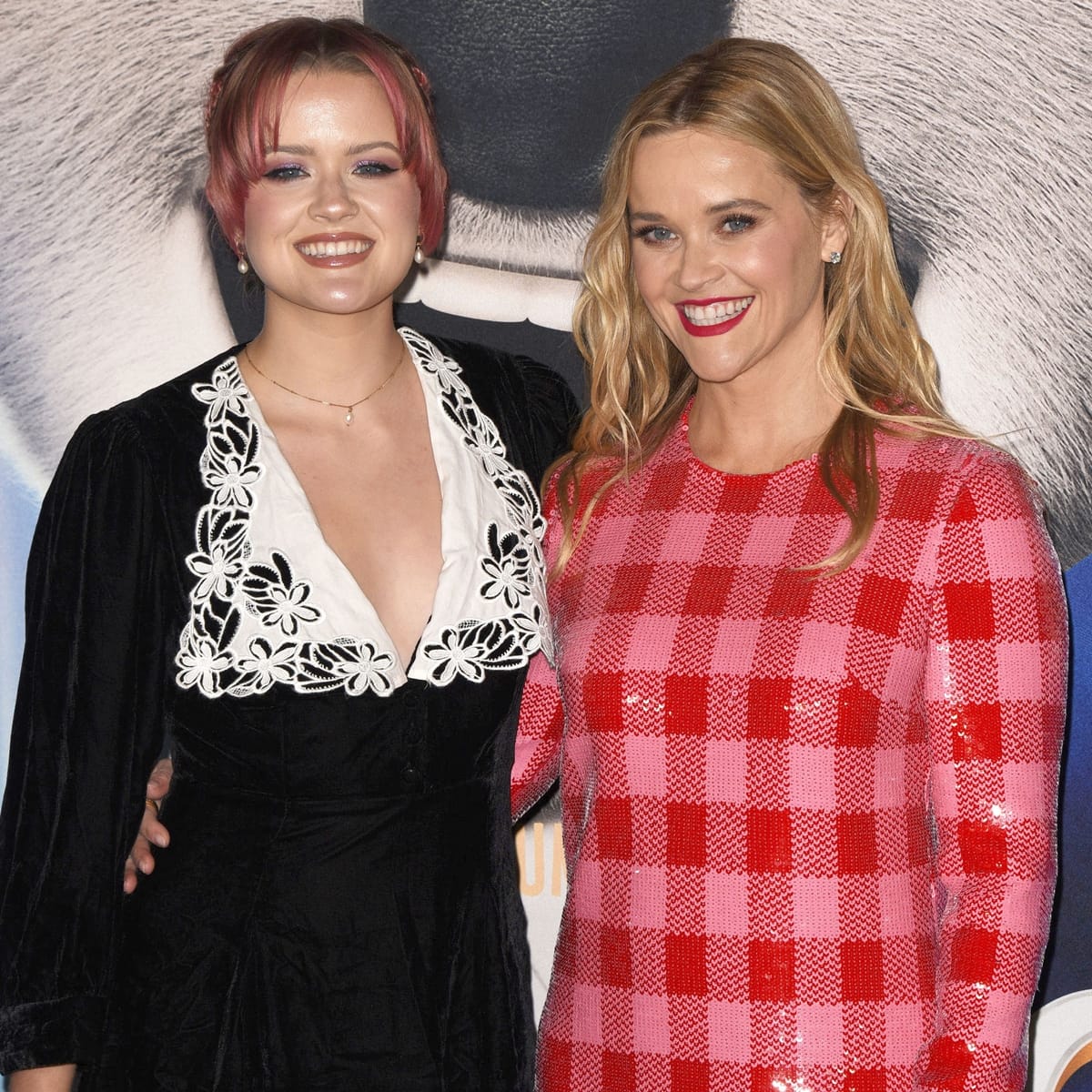 Ava Elizabeth Phillippe and her mother Reese Witherspoon attend the premiere of Illuminations "Sing 2"