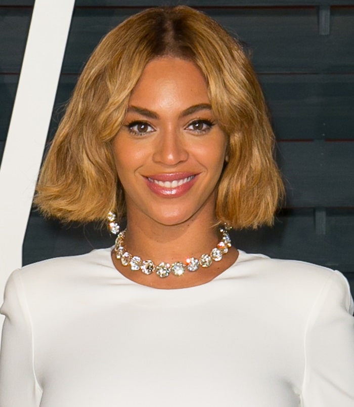 Beyoncé Giselle Knowles-Carter at the 2015 Vanity Fair Oscar Party following the 2015 Oscars in Beverly Hills on February 22, 2015