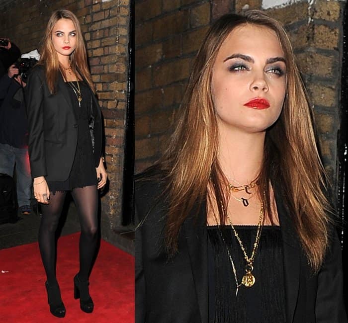 Cara Delevingne at the YSL Beauté held at The Boiler House in London, England, on January 20, 2015