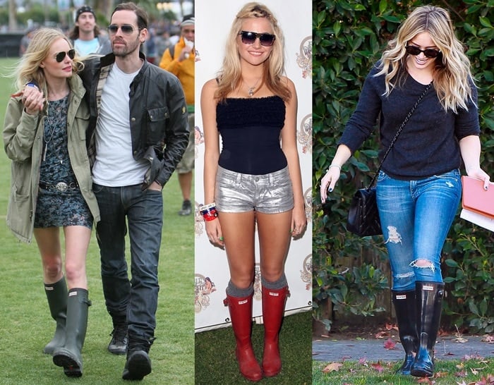 celebrities wearing wellies