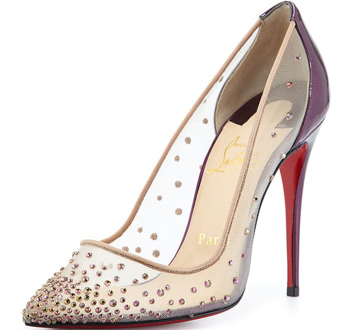 Christian Louboutin Follies Crystal Mesh Pumps