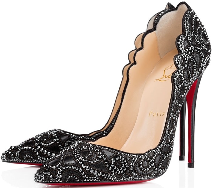 Christian Louboutin 'Top Vague' Scalloped Crystal Red Sole Pump