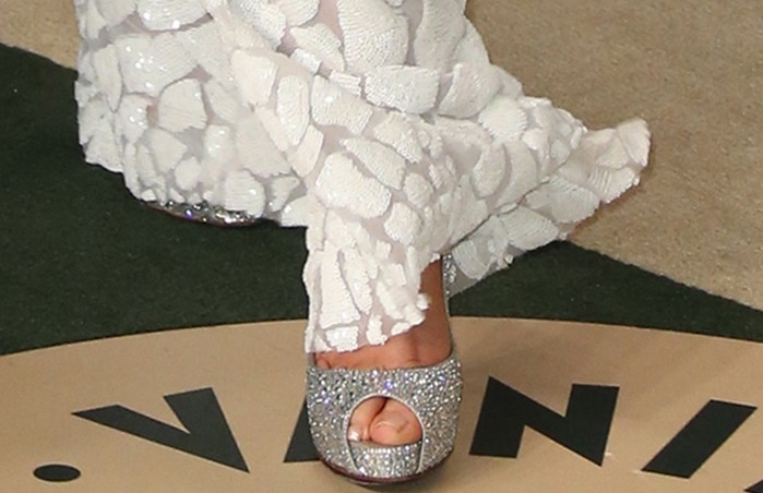 Christina Aguilera's toes in peep-toe Very Riche Strass pumps