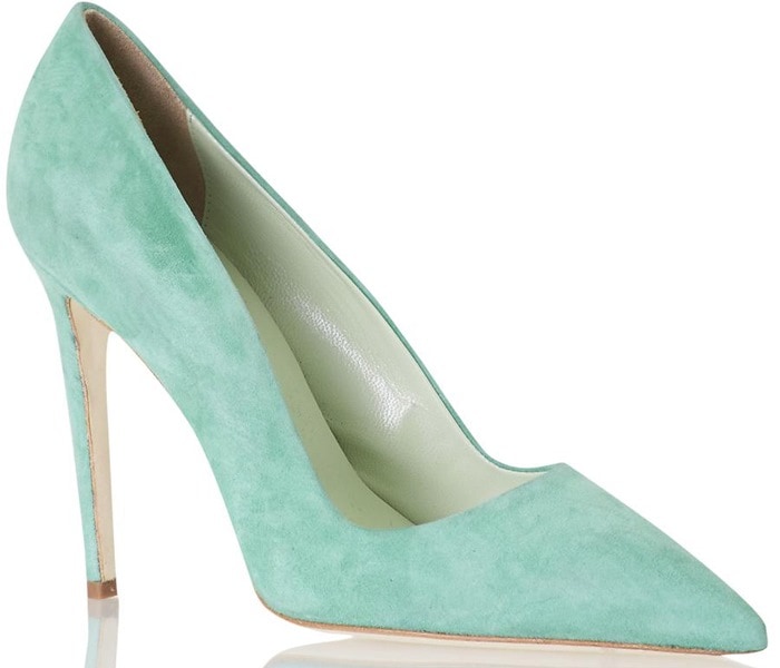 Mint Suede Dee Keller Portia Pointy-Toe Pumps