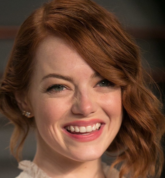 Emma Stone at the 2015 Vanity Fair Oscar Party following the 2015 Oscars in Beverly Hills on February 22, 2015