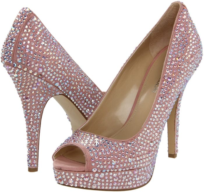 Enzo Angiolini Showyou Rhinestone Covered Pump Pink