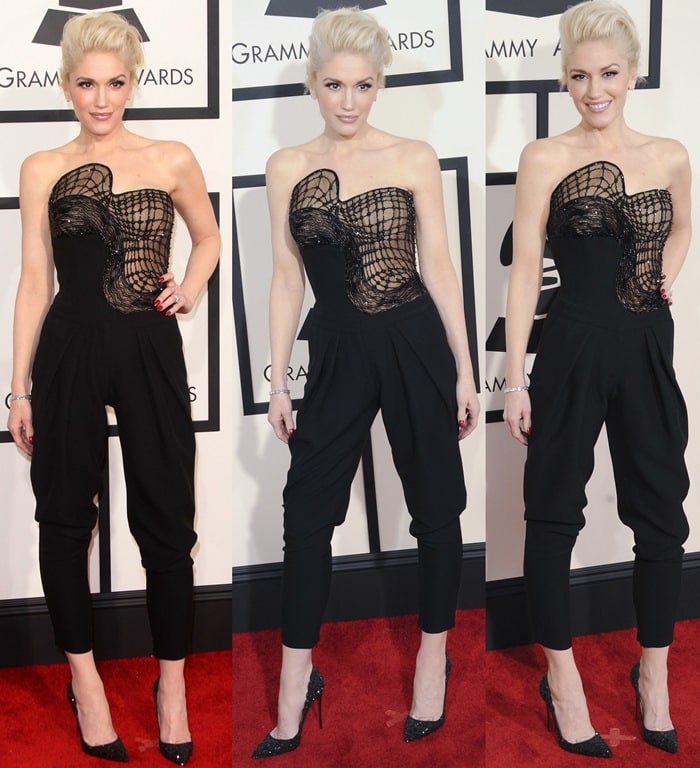 Gwen Stefani on the red carpet at the 2015 Grammy Awards