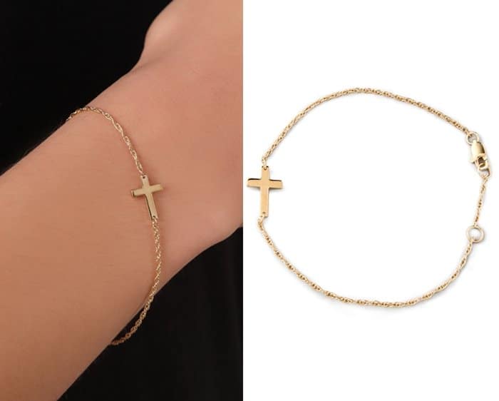 Jennifer Zeuner Jewelry Mini Integrated Cross Bracelet