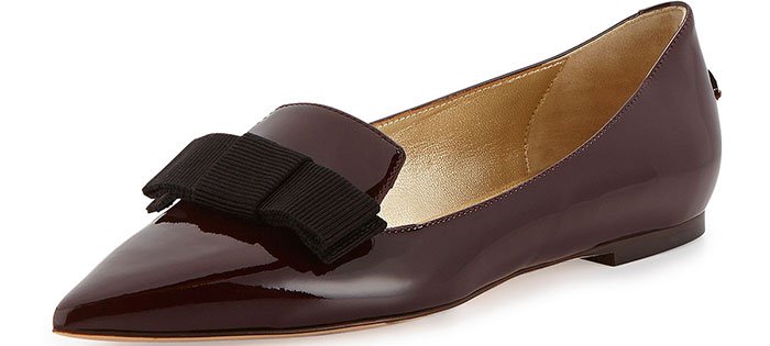 Jimmy Choo "Gala" Patent Bow Loafers in Mirto