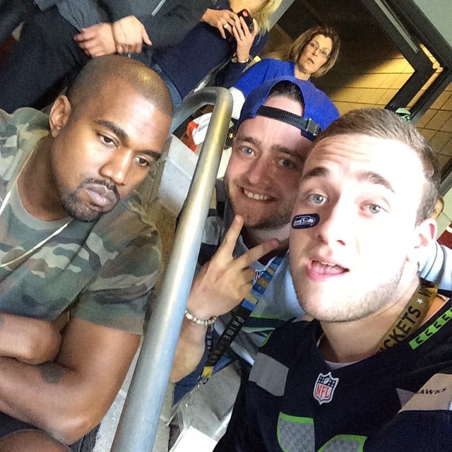 Two Seahawks fans snapped a picture with Kanye West