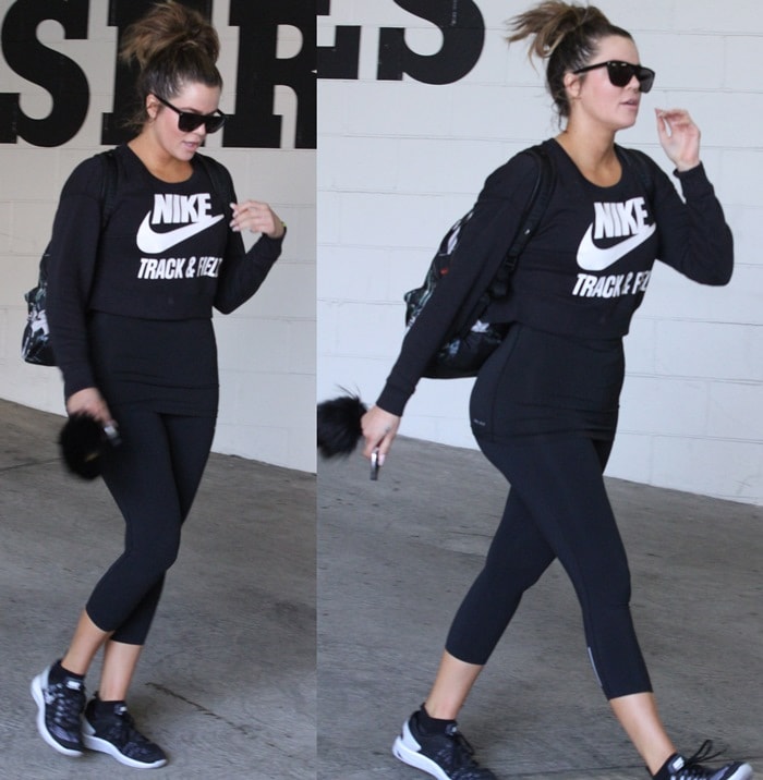 Khloe Kardashian wears Nike LunarEclipse 5 running shoes