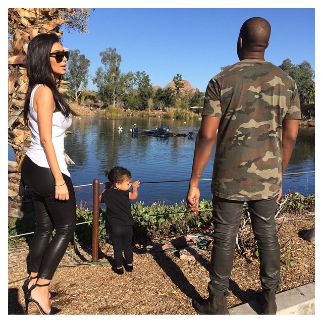 Kim Kardashian visits a wildlife park in Glendale, Arizona, with Kanye West and North West