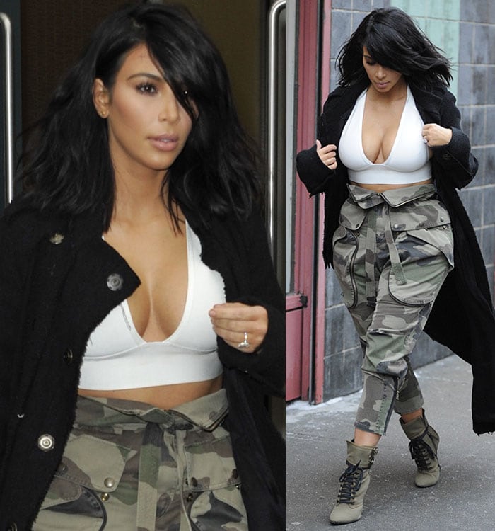 Kim Kardashian's cleavage-baring low-cut crop top