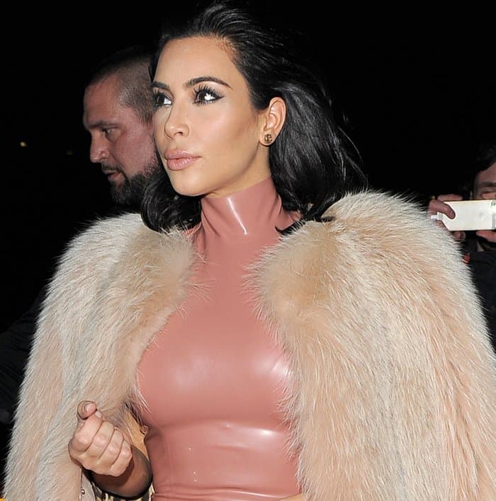 Kim Kardashian leaving the Dorchester hotel with husband Kanye West on February 26, 2015