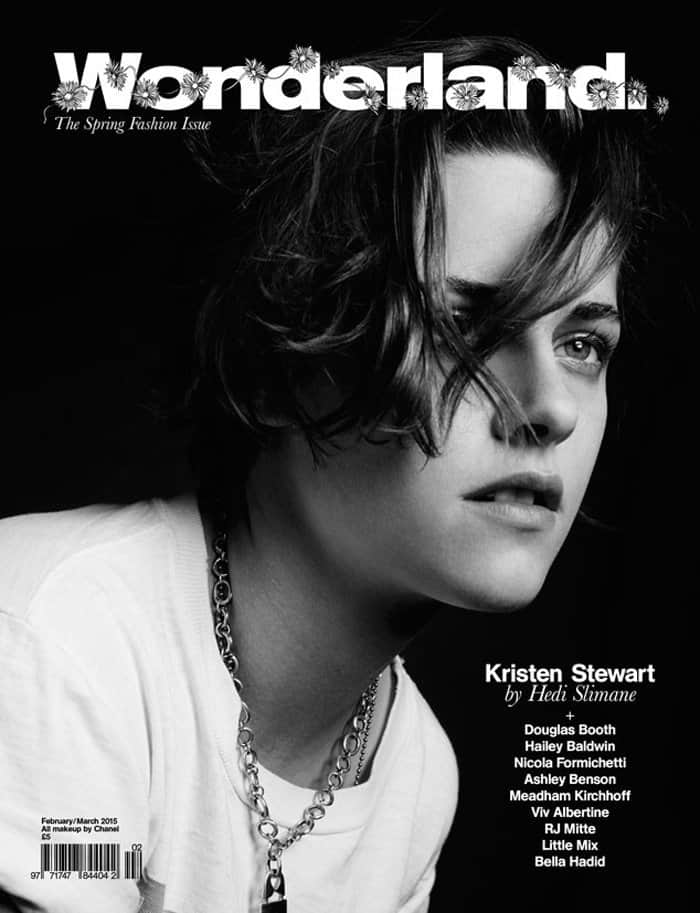 Kristen Stewart is photographed by fashion mogul Hedi Slimane for the February/March 2015 issue of Wonderland Magazine