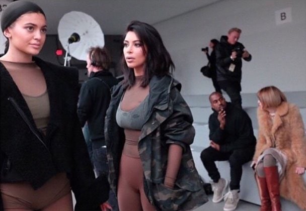 Kim Kardashian, Kanye West, and Anna Wintour at the Adidas Originals x Kanye West Yeezy fashion show