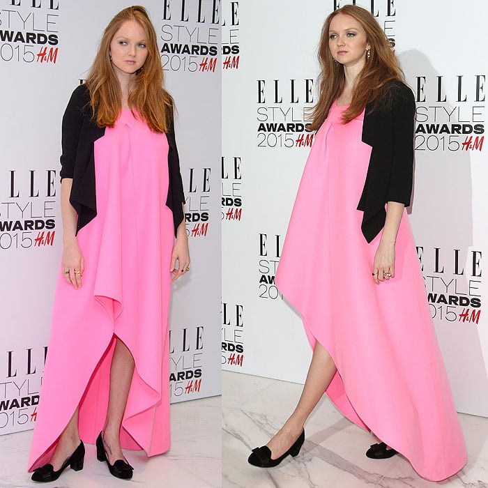 Lily Cole flaunted her legs in a tent-like dress