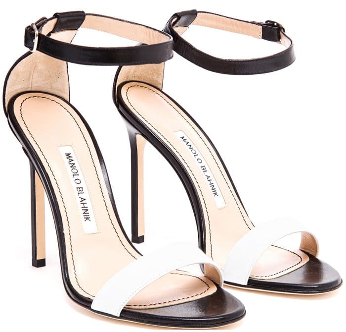 Manolo Blahnik Black Chaos Leather Sandals