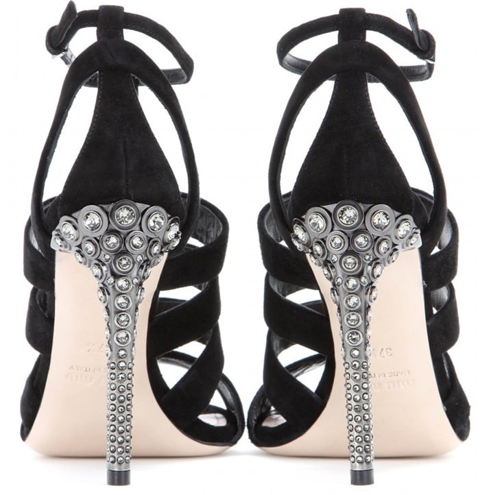 Miu Miu Suede crystal embellished sandals