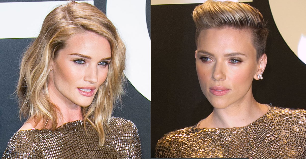 Rosie Huntington-Whiteley and Scarlett Johansson Go for Gold in Head-to