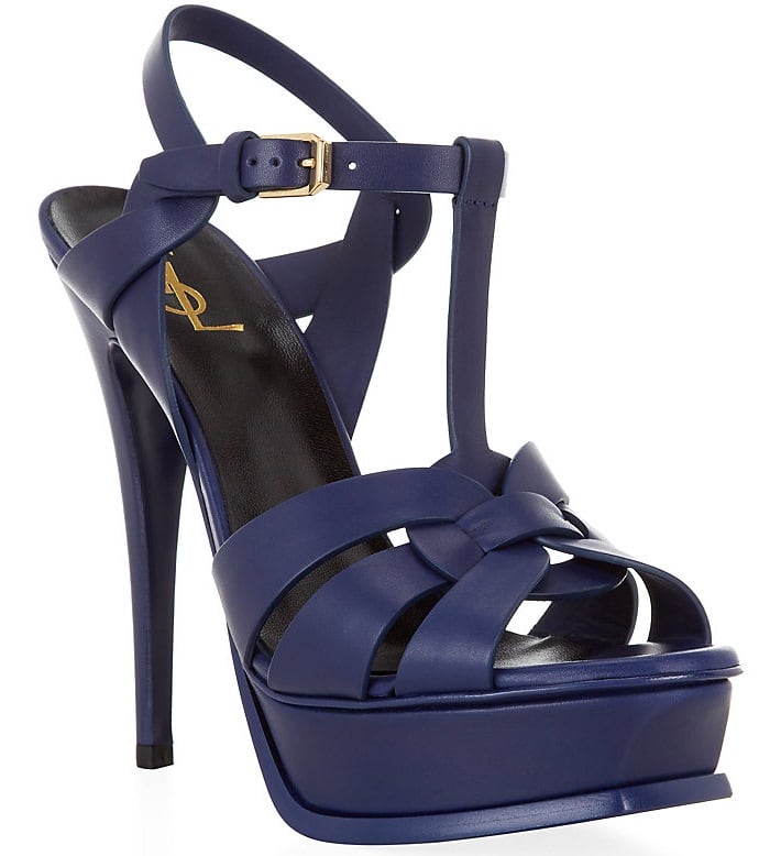 Saint Laurent Blue Tribute Sandal 105