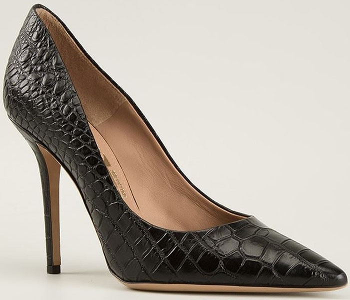 Salvatore Ferragamo Susi Pumps black croc