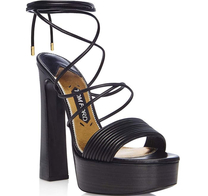 Tom Ford Leather Platform Strappy Sandals