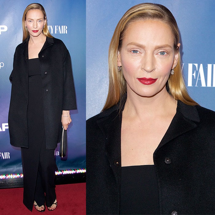 Uma Thurman at the premiere of "The Slap" held at The New Museum