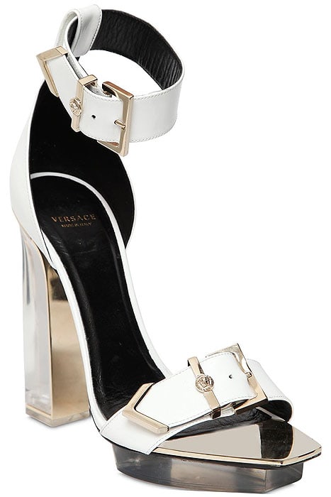 Versace Spring 2015 Clear-Heel and Platform Ankle-Strap Sandals