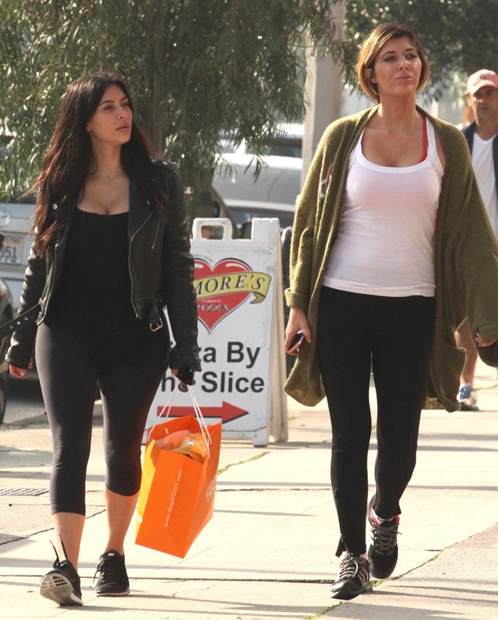 Kim Kardashian and Brittny Gastineau after a calorie-burning session at the gym