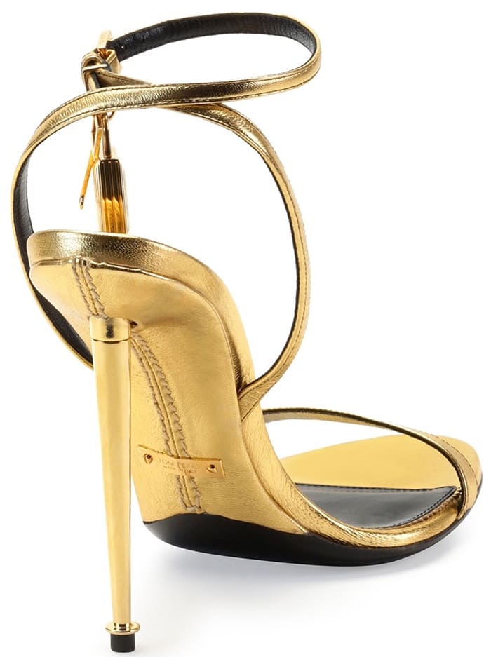 Tom Ford Ankle Lock Sandals in Gold