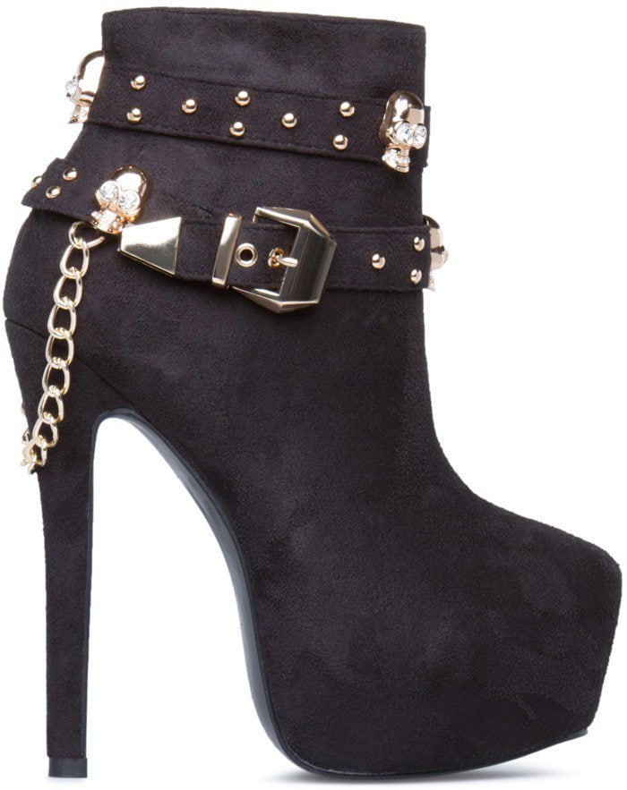 Embellished platform booties