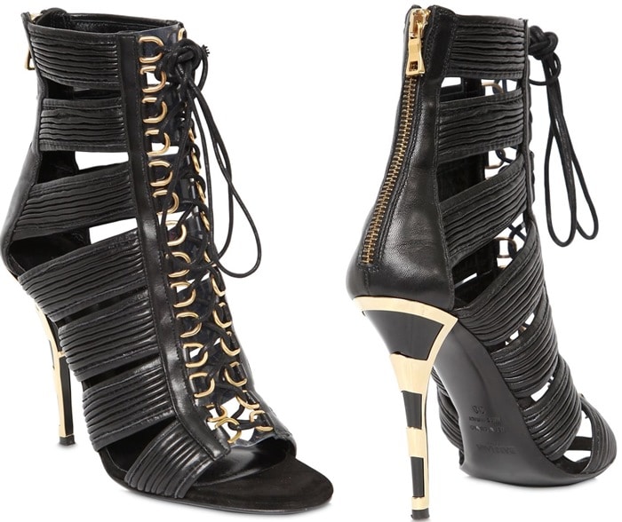 Balmain 110 mm "Hopi" Leather Cage Sandals