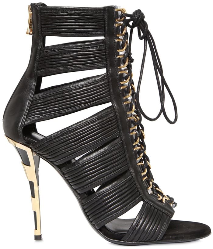 Balmain 110 mm "Hopi" Leather Cage Sandals