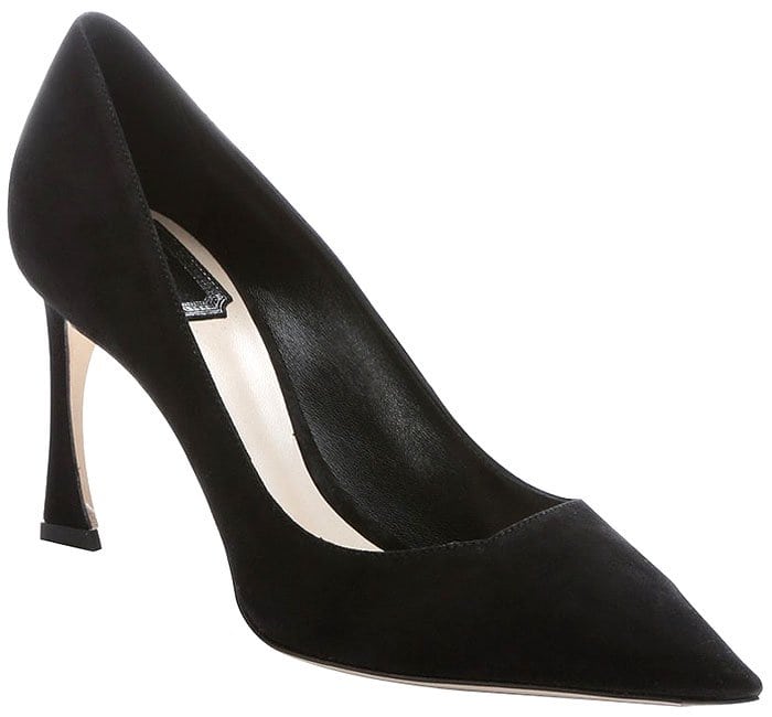 Christian Dior Songe Black Suede Flare-Heel Pointy-Toe Pumps