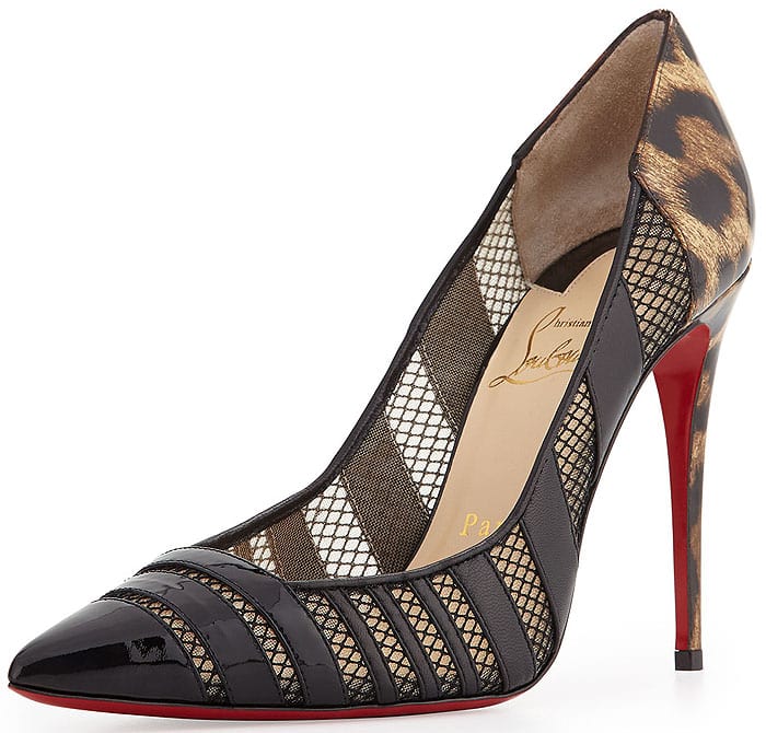 Christian Louboutin Bandy Bandy Pumps in Leopard, Leather, and Mesh